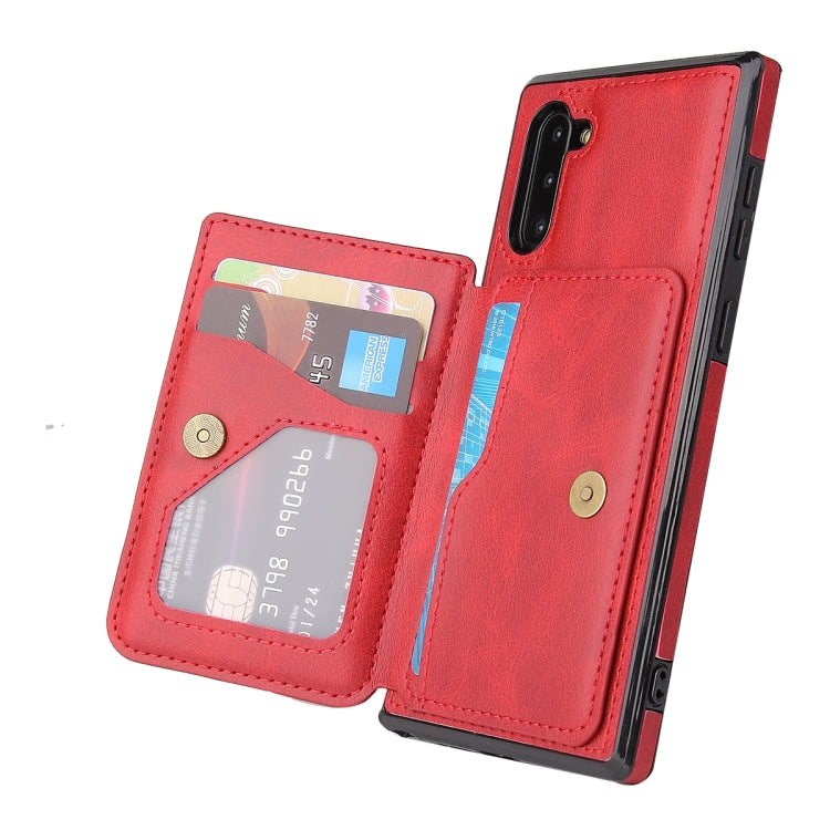 For Samsung Galaxy Note10 Calf Texture Magnetic Card Bag PU Phone Case