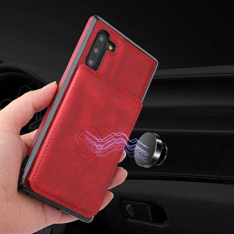 For Samsung Galaxy Note10 Calf Texture Magnetic Card Bag PU Phone Case