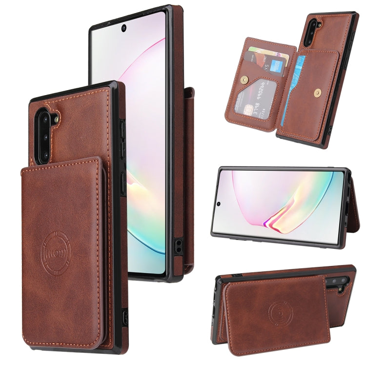 For Samsung Galaxy Note10 Calf Texture Magnetic Card Bag PU Phone Case
