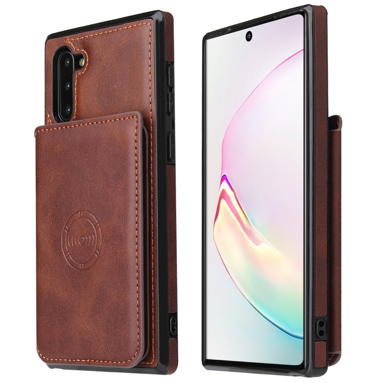 For Samsung Galaxy Note10 Calf Texture Magnetic Card Bag PU Phone Case