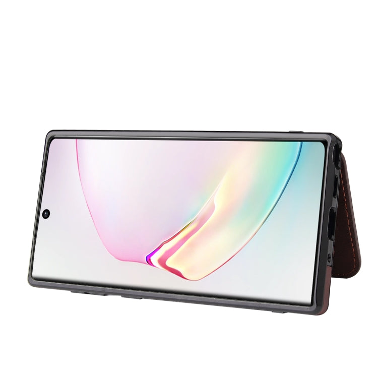 For Samsung Galaxy Note10 Calf Texture Magnetic Card Bag PU Phone Case