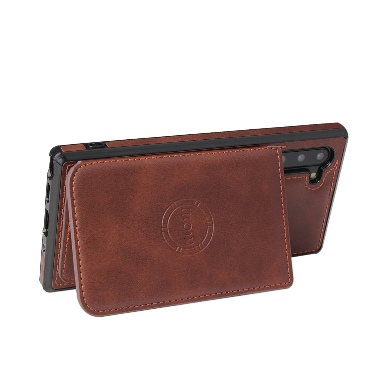 For Samsung Galaxy Note10 Calf Texture Magnetic Card Bag PU Phone Case