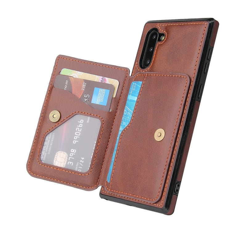 For Samsung Galaxy Note10 Calf Texture Magnetic Card Bag PU Phone Case
