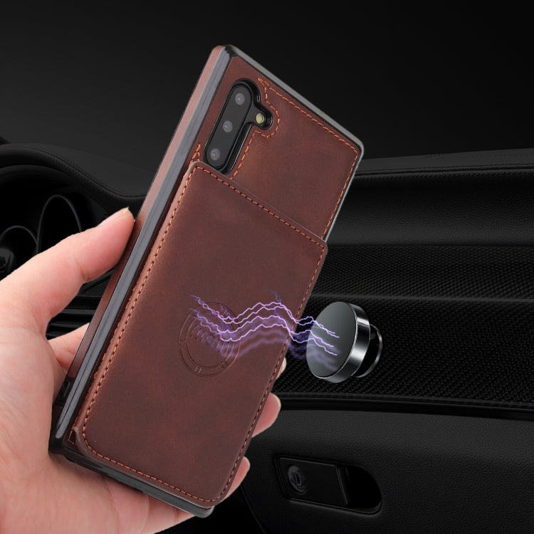 For Samsung Galaxy Note10 Calf Texture Magnetic Card Bag PU Phone Case