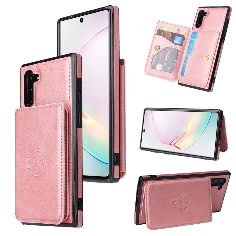 For Samsung Galaxy Note10 Calf Texture Magnetic Card Bag PU Phone Case