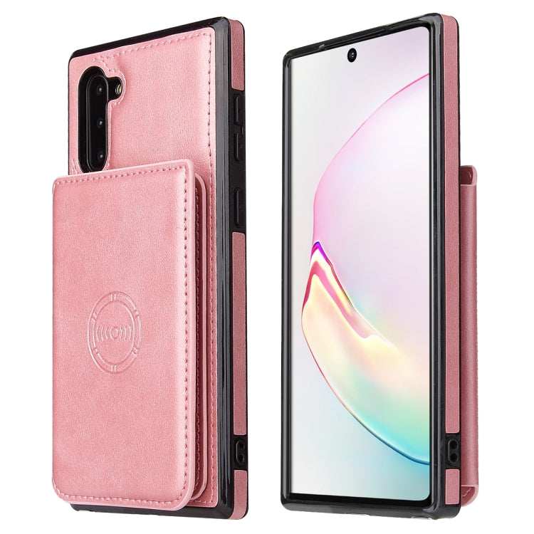 For Samsung Galaxy Note10 Calf Texture Magnetic Card Bag PU Phone Case