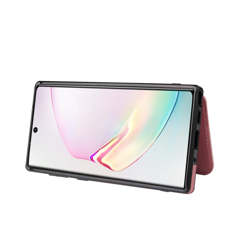 For Samsung Galaxy Note10 Calf Texture Magnetic Card Bag PU Phone Case