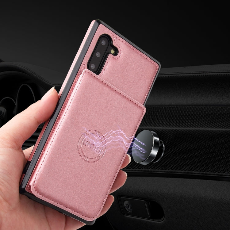 For Samsung Galaxy Note10 Calf Texture Magnetic Card Bag PU Phone Case
