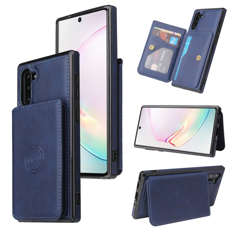For Samsung Galaxy Note10 Calf Texture Magnetic Card Bag PU Phone Case