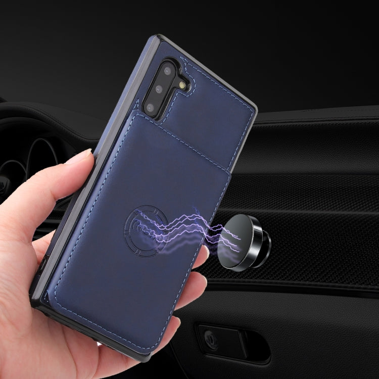 For Samsung Galaxy Note10 Calf Texture Magnetic Card Bag PU Phone Case