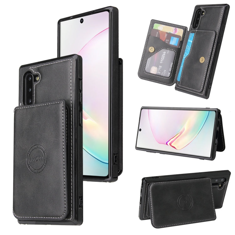 For Samsung Galaxy Note10 Calf Texture Magnetic Card Bag PU Phone Case