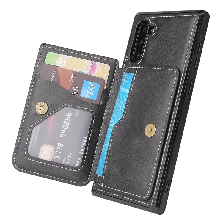 For Samsung Galaxy Note10 Calf Texture Magnetic Card Bag PU Phone Case