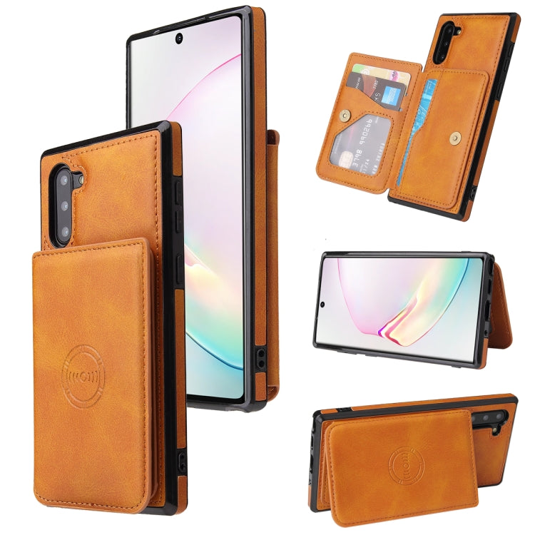 For Samsung Galaxy Note10 Calf Texture Magnetic Card Bag PU Phone Case
