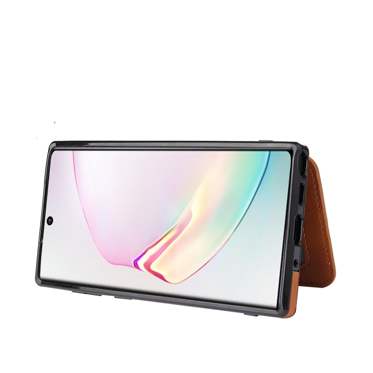 For Samsung Galaxy Note10 Calf Texture Magnetic Card Bag PU Phone Case