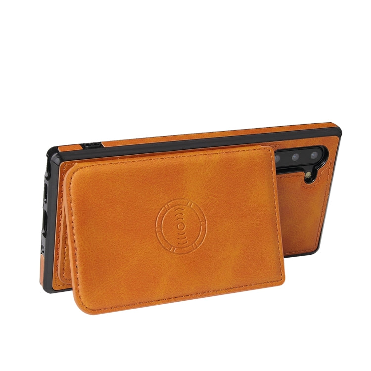 For Samsung Galaxy Note10 Calf Texture Magnetic Card Bag PU Phone Case