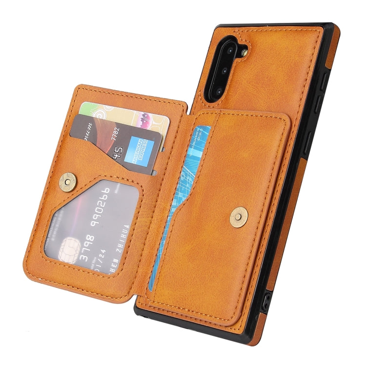 For Samsung Galaxy Note10 Calf Texture Magnetic Card Bag PU Phone Case