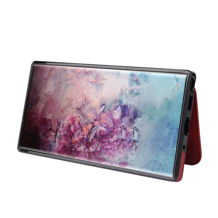 For Samsung Galaxy Note10+ Calf Texture Magnetic Card Bag PU Phone Case