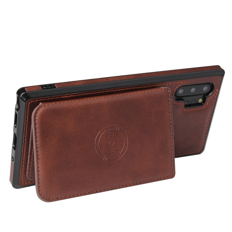 For Samsung Galaxy Note10+ Calf Texture Magnetic Card Bag PU Phone Case
