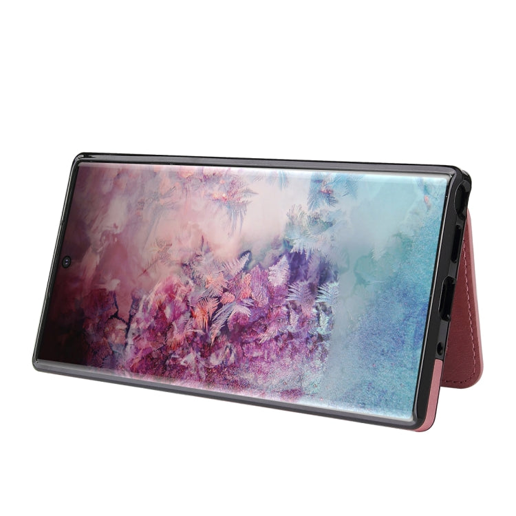 For Samsung Galaxy Note10+ Calf Texture Magnetic Card Bag PU Phone Case