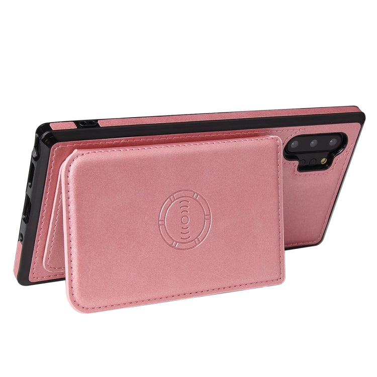 For Samsung Galaxy Note10+ Calf Texture Magnetic Card Bag PU Phone Case