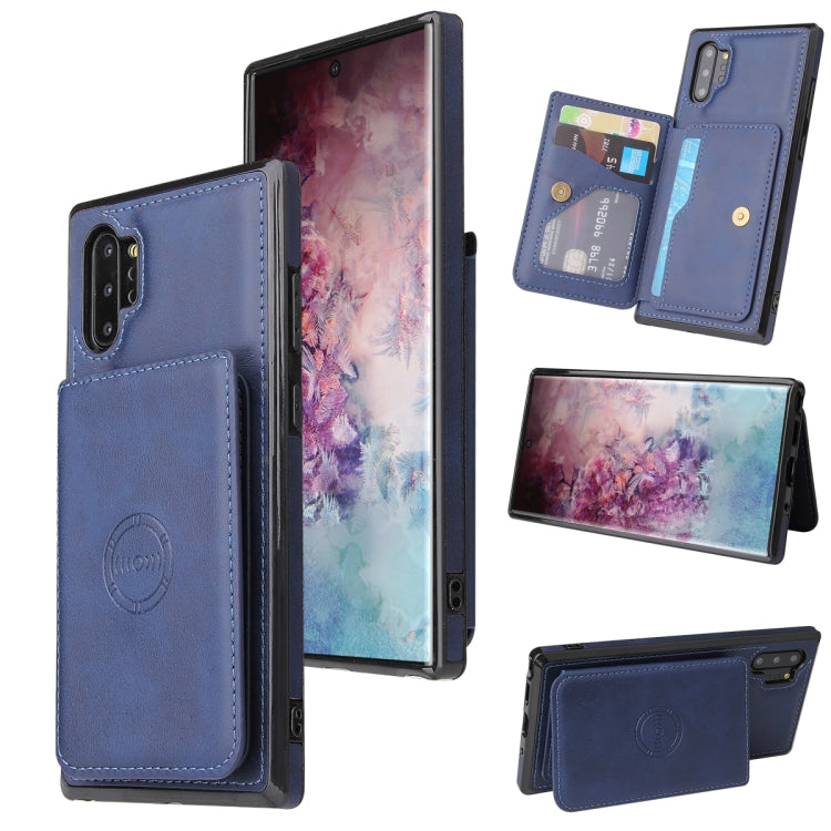 For Samsung Galaxy Note10+ Calf Texture Magnetic Card Bag PU Phone Case
