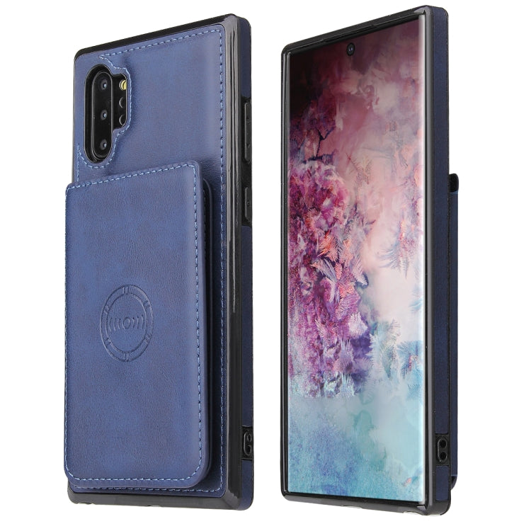 For Samsung Galaxy Note10+ Calf Texture Magnetic Card Bag PU Phone Case