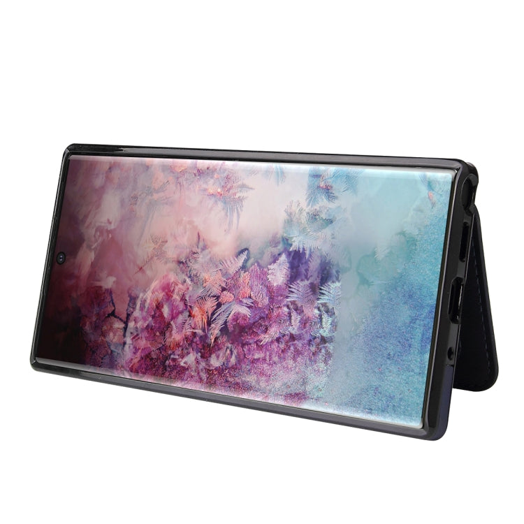 For Samsung Galaxy Note10+ Calf Texture Magnetic Card Bag PU Phone Case