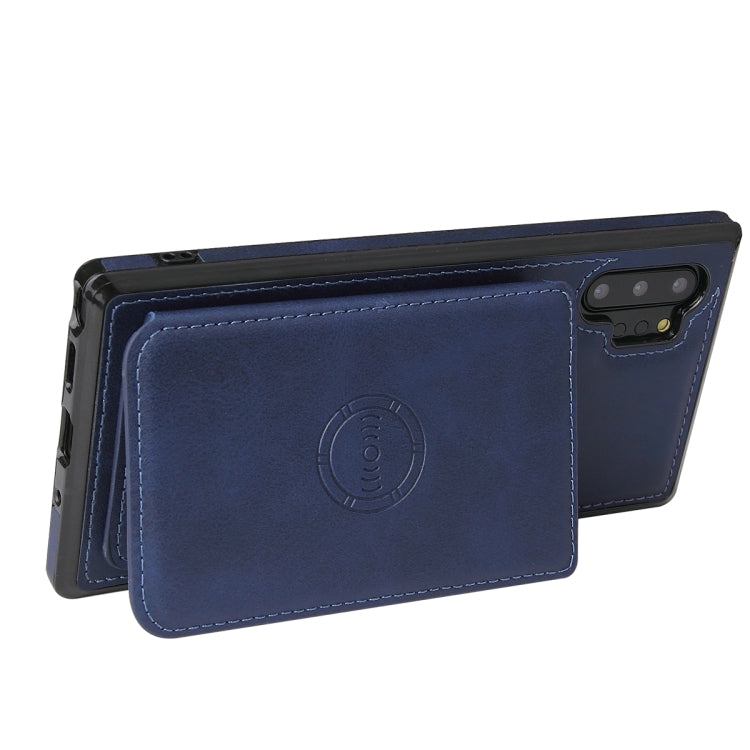 For Samsung Galaxy Note10+ Calf Texture Magnetic Card Bag PU Phone Case