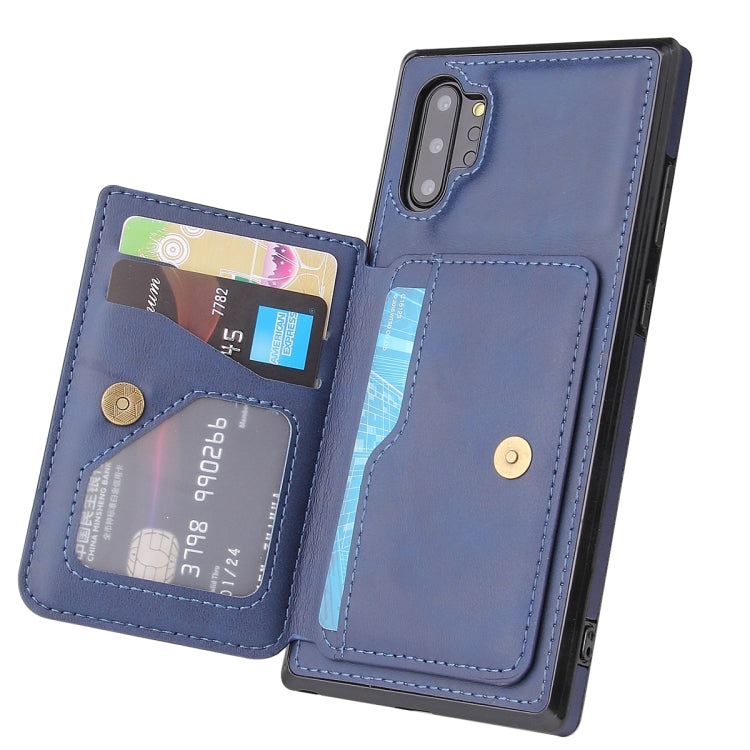 For Samsung Galaxy Note10+ Calf Texture Magnetic Card Bag PU Phone Case