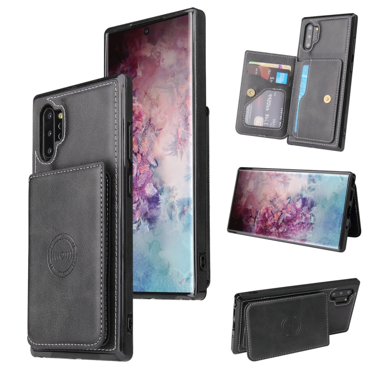 For Samsung Galaxy Note10+ Calf Texture Magnetic Card Bag PU Phone Case
