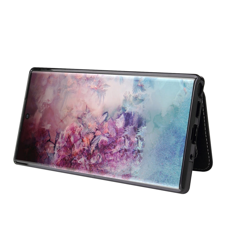 For Samsung Galaxy Note10+ Calf Texture Magnetic Card Bag PU Phone Case