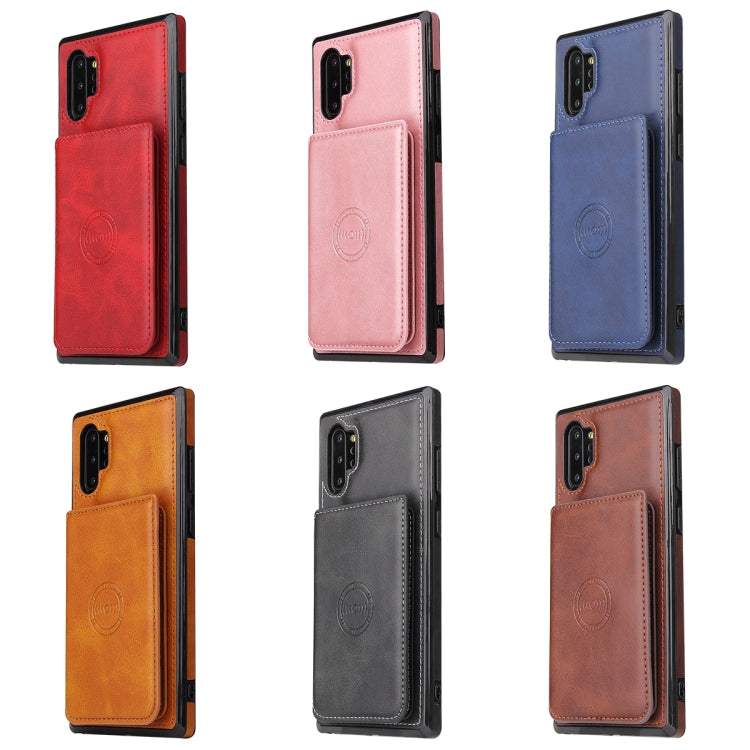 For Samsung Galaxy Note10+ Calf Texture Magnetic Card Bag PU Phone Case