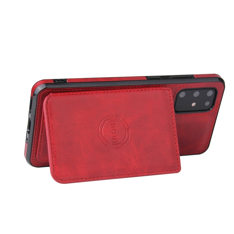 For Samsung Galaxy Note20 Calf Texture Magnetic Card Bag PU Phone Case