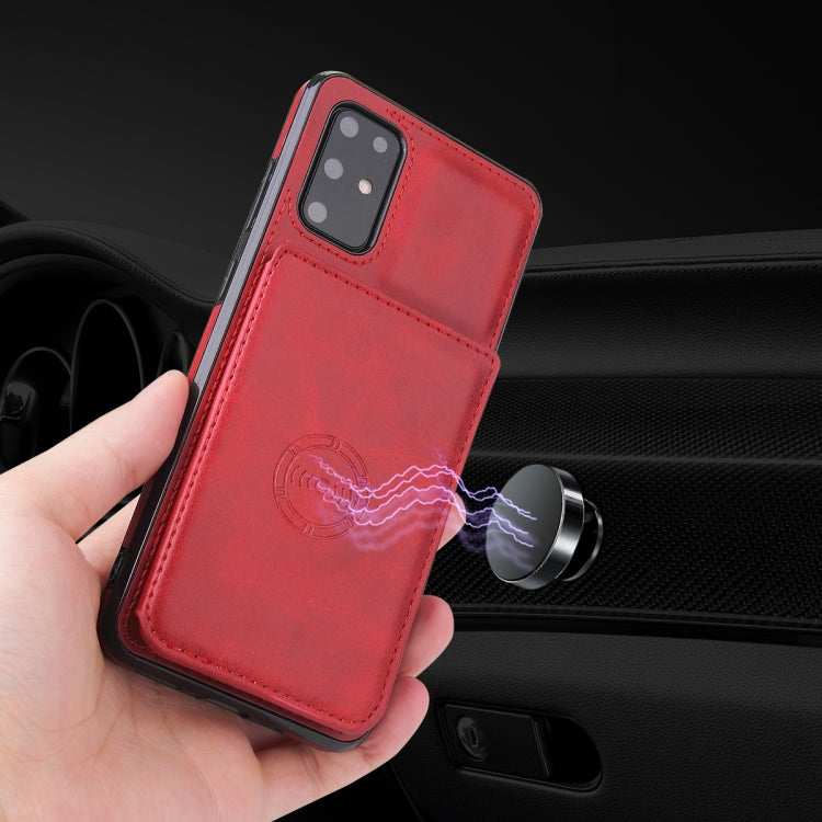 For Samsung Galaxy Note20 Calf Texture Magnetic Card Bag PU Phone Case