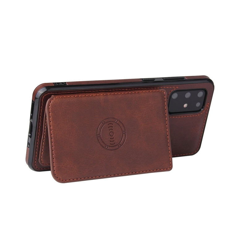 For Samsung Galaxy Note20 Calf Texture Magnetic Card Bag PU Phone Case