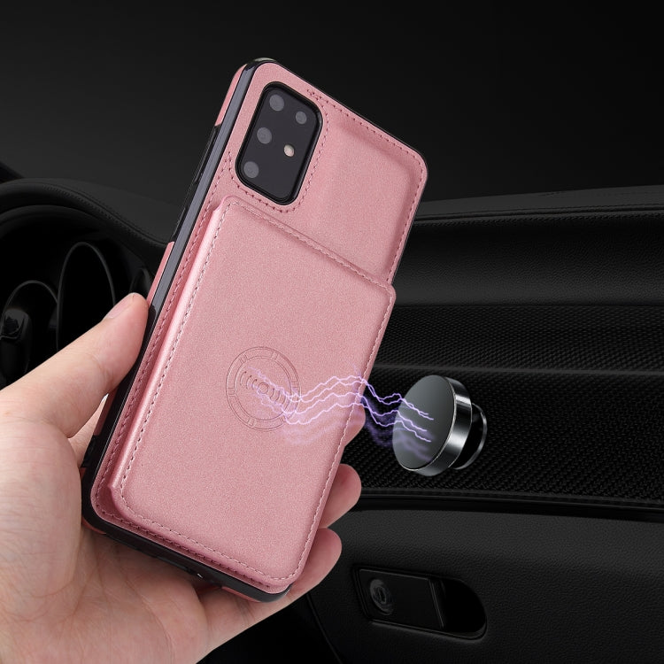 For Samsung Galaxy Note20 Calf Texture Magnetic Card Bag PU Phone Case