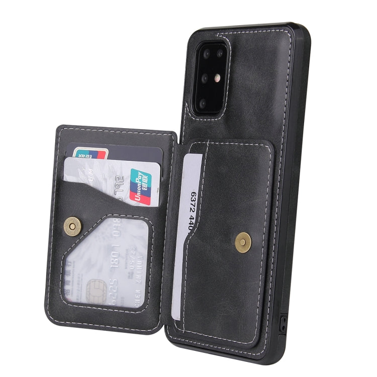 For Samsung Galaxy Note20 Calf Texture Magnetic Card Bag PU Phone Case