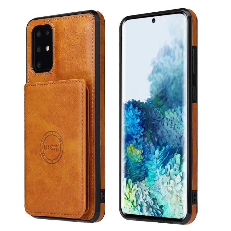 For Samsung Galaxy Note20 Calf Texture Magnetic Card Bag PU Phone Case