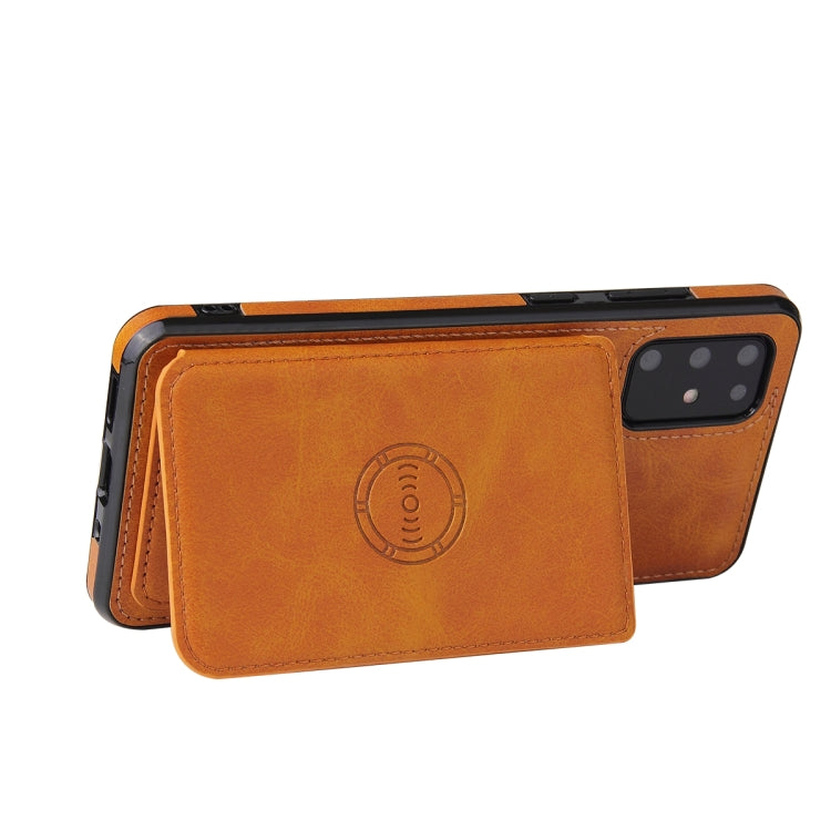 For Samsung Galaxy Note20 Calf Texture Magnetic Card Bag PU Phone Case