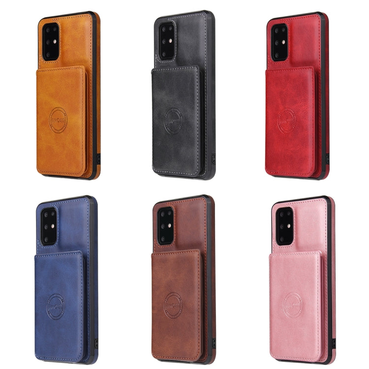 For Samsung Galaxy Note20 Calf Texture Magnetic Card Bag PU Phone Case