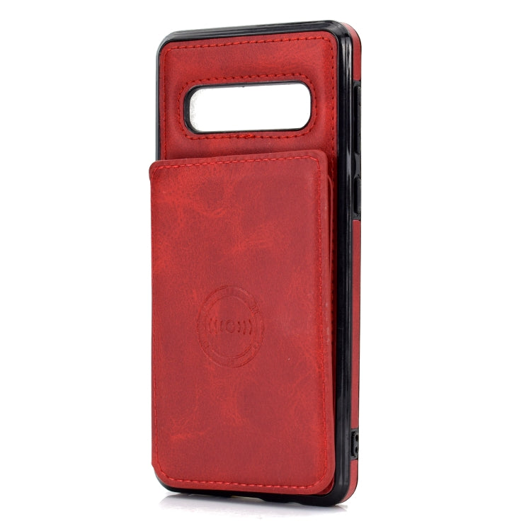 For Samsung Galaxy S10 Calf Texture Magnetic Card Bag PU Phone Case