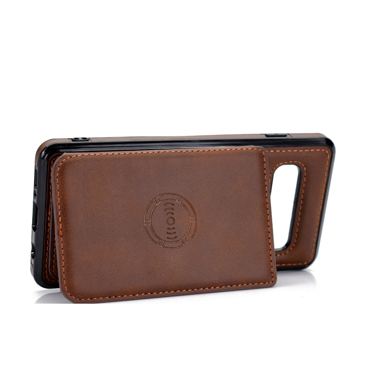 For Samsung Galaxy S10 Calf Texture Magnetic Card Bag PU Phone Case