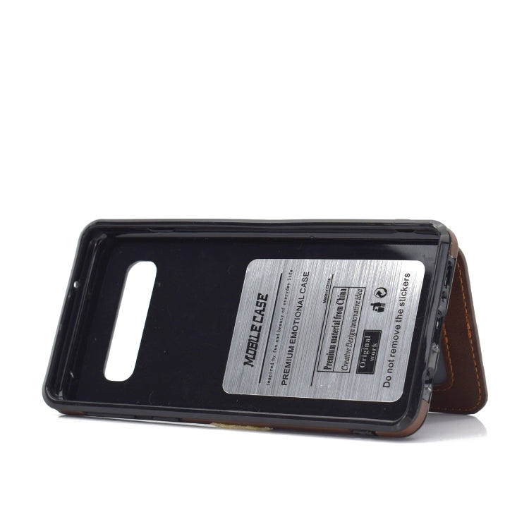 For Samsung Galaxy S10 Calf Texture Magnetic Card Bag PU Phone Case