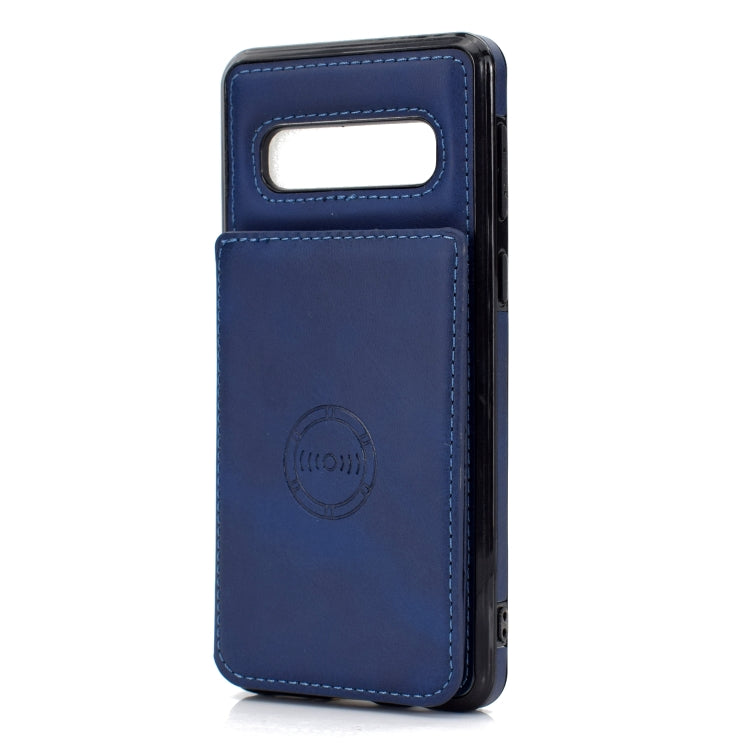 For Samsung Galaxy S10 Calf Texture Magnetic Card Bag PU Phone Case