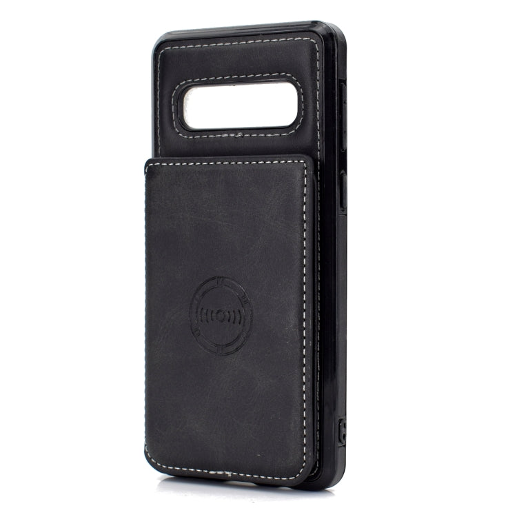 For Samsung Galaxy S10 Calf Texture Magnetic Card Bag PU Phone Case