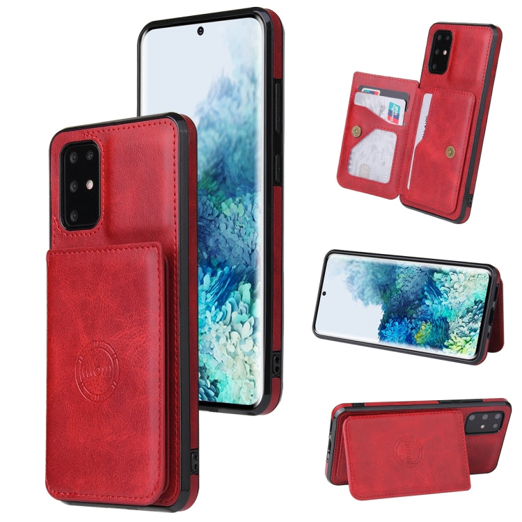 For Samsung Galaxy S20 Calf Texture Magnetic Card Bag PU Phone Case