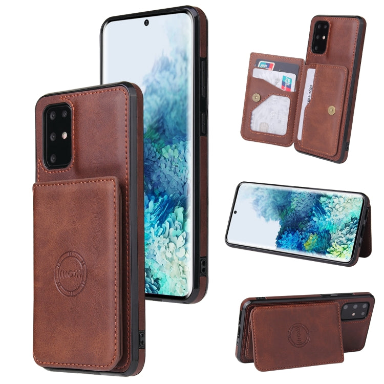 For Samsung Galaxy S20 Calf Texture Magnetic Card Bag PU Phone Case