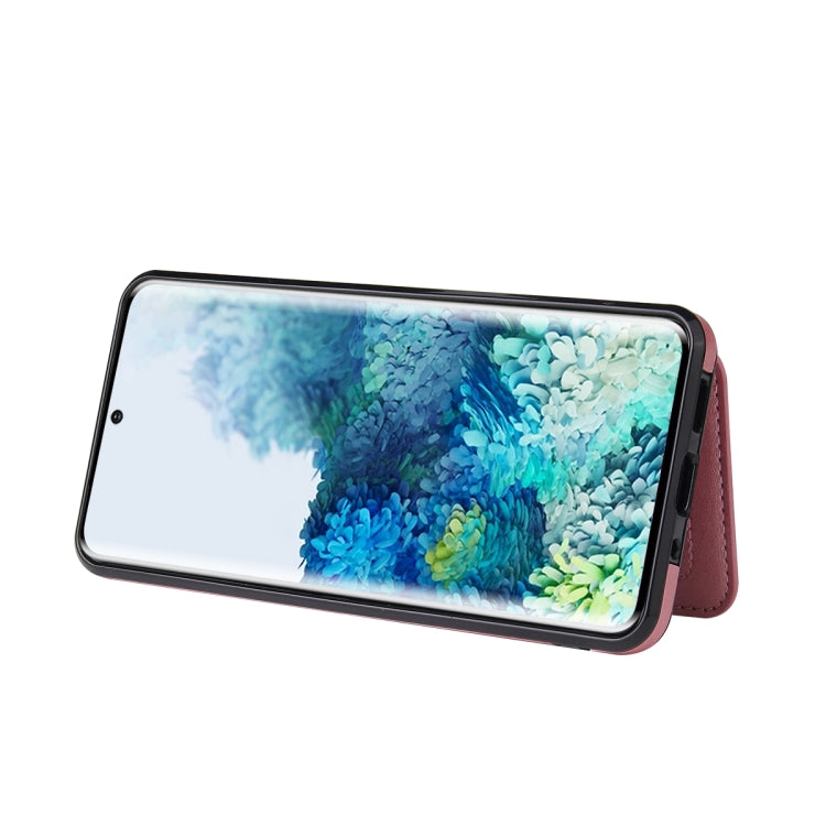 For Samsung Galaxy S20 Calf Texture Magnetic Card Bag PU Phone Case