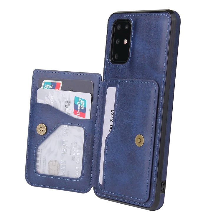 For Samsung Galaxy S20 Calf Texture Magnetic Card Bag PU Phone Case