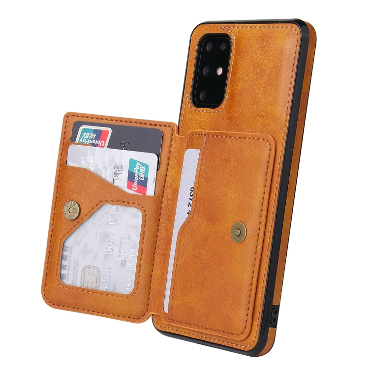 For Samsung Galaxy S20 Calf Texture Magnetic Card Bag PU Phone Case